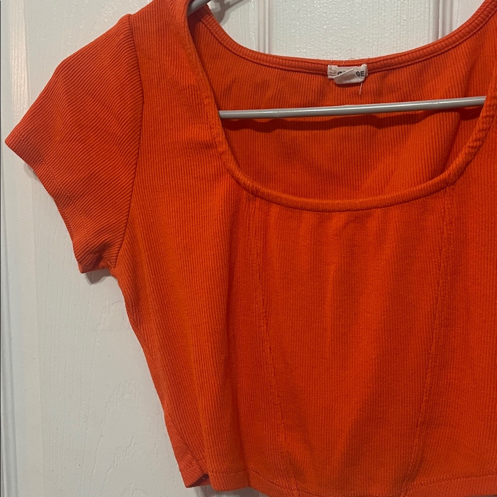Garage Bright Orange Ribbed Top - Picture 4 of 4